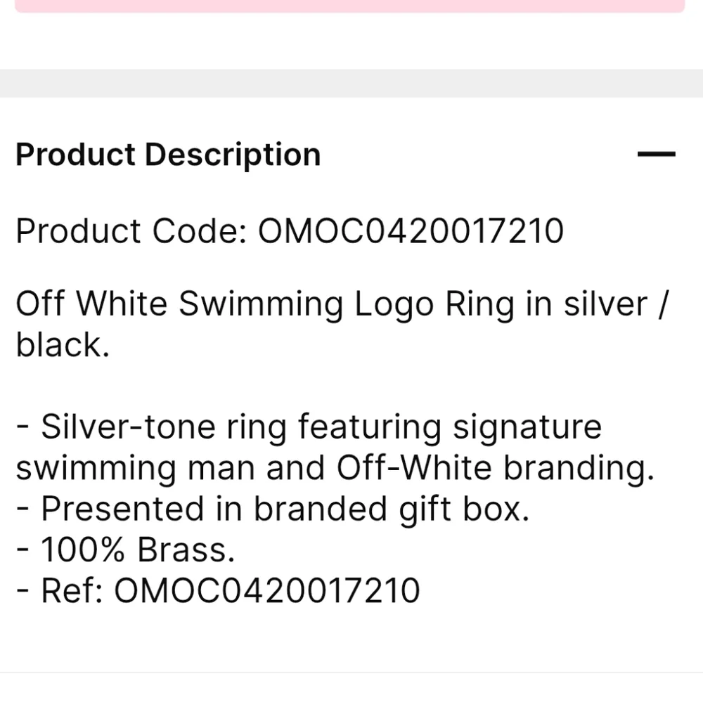 Off-White Swimming Logo Ring